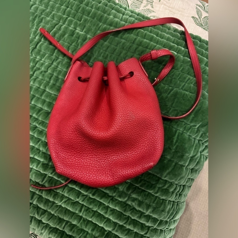 Mansur Gavriel Red Mini Bucket Bag - Picture 7 of 9